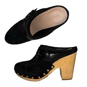 Brand New Veronica Beard Dacey Black Suede Clog Mules Size 9